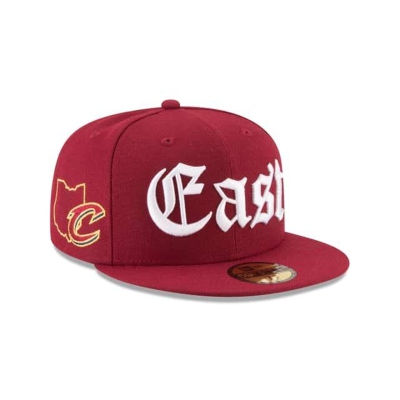 Cleveland Cavaliers Gorra | New Era NBA League Script 59fifty Fitted Cap Mexico - Rojos